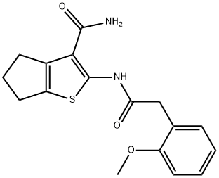 2-[[2-(2-methoxyphenyl)acetyl]amino]-5,6-dihydro-4H-cyclopenta[b]thiophene-3-carboxamide 结构式