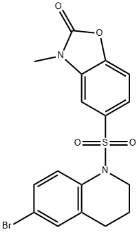 5-[(6-bromo-3,4-dihydro-2H-quinolin-1-yl)sulfonyl]-3-methyl-1,3-benzoxazol-2-one 结构式