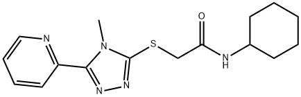 N-cyclohexyl-2-[(4-methyl-5-pyridin-2-yl-1,2,4-triazol-3-yl)sulfanyl]acetamide 结构式