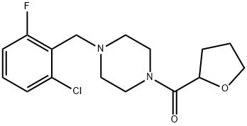 [4-[(2-chloro-6-fluorophenyl)methyl]piperazin-1-yl]-(oxolan-2-yl)methanone 结构式