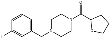 [4-[(3-fluorophenyl)methyl]piperazin-1-yl]-(oxolan-2-yl)methanone 结构式