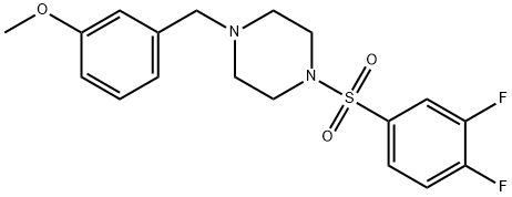 1-(3,4-difluorophenyl)sulfonyl-4-[(3-methoxyphenyl)methyl]piperazine 结构式