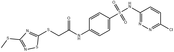 N-[4-[(6-chloropyridazin-3-yl)sulfamoyl]phenyl]-2-[(3-methylsulfanyl-1,2,4-thiadiazol-5-yl)sulfanyl]acetamide 结构式