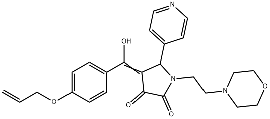 (4E)-4-[hydroxy-(4-prop-2-enoxyphenyl)methylidene]-1-(2-morpholin-4-ylethyl)-5-pyridin-4-ylpyrrolidine-2,3-dione 结构式