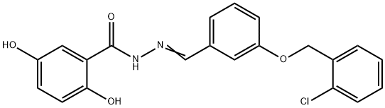 N-[(E)-[3-[(2-chlorophenyl)methoxy]phenyl]methylideneamino]-2,5-dihydroxybenzamide 结构式