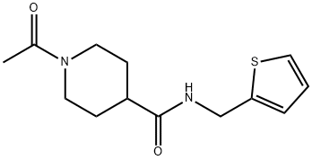 1-acetyl-N-(thiophen-2-ylmethyl)piperidine-4-carboxamide 结构式