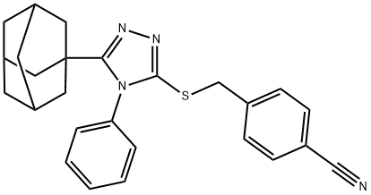 4-[[5-(1-adamantyl)-4-phenyl-1,2,4-triazol-3-yl]sulfanylmethyl]benzonitrile 结构式