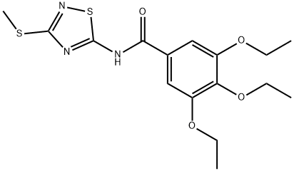 3,4,5-triethoxy-N-(3-methylsulfanyl-1,2,4-thiadiazol-5-yl)benzamide 结构式