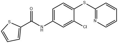 N-(3-chloro-4-pyridin-2-ylsulfanylphenyl)thiophene-2-carboxamide 结构式