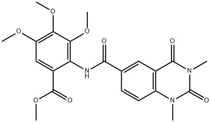 methyl 2-[(1,3-dimethyl-2,4-dioxoquinazoline-6-carbonyl)amino]-3,4,5-trimethoxybenzoate 结构式