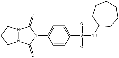 N-cycloheptyl-4-(1,3-dioxo-6,7-dihydro-5H-pyrazolo[1,2-a][1,2,4]triazol-2-yl)benzenesulfonamide 结构式