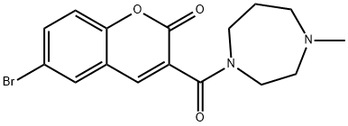 6-bromo-3-(4-methyl-1,4-diazepane-1-carbonyl)chromen-2-one 结构式