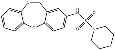 N-(6H-benzo[b][1,4]benzodioxepin-8-yl)piperidine-1-sulfonamide 结构式