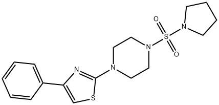 4-phenyl-2-(4-pyrrolidin-1-ylsulfonylpiperazin-1-yl)-1,3-thiazole 结构式