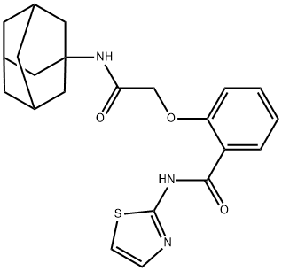 2-[2-(1-adamantylamino)-2-oxoethoxy]-N-(1,3-thiazol-2-yl)benzamide 结构式