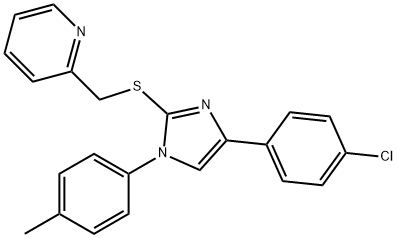 2-[[4-(4-chlorophenyl)-1-(4-methylphenyl)imidazol-2-yl]sulfanylmethyl]pyridine 结构式