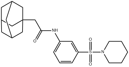 2-(1-adamantyl)-N-(3-piperidin-1-ylsulfonylphenyl)acetamide 结构式