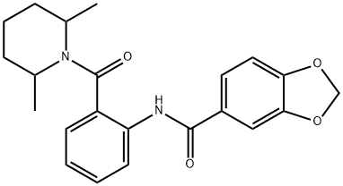 N-[2-(2,6-dimethylpiperidine-1-carbonyl)phenyl]-1,3-benzodioxole-5-carboxamide 结构式