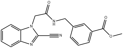 methyl 3-[[[2-(2-cyanobenzimidazol-1-yl)acetyl]amino]methyl]benzoate 结构式