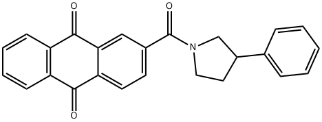 2-(3-phenylpyrrolidine-1-carbonyl)anthracene-9,10-dione 结构式