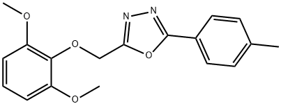 2-[(2,6-dimethoxyphenoxy)methyl]-5-(4-methylphenyl)-1,3,4-oxadiazole 结构式