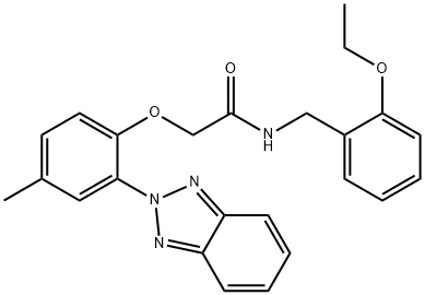 2-[2-(benzotriazol-2-yl)-4-methylphenoxy]-N-[(2-ethoxyphenyl)methyl]acetamide 结构式