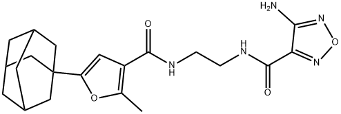 N-[2-[[5-(1-adamantyl)-2-methylfuran-3-carbonyl]amino]ethyl]-4-amino-1,2,5-oxadiazole-3-carboxamide 结构式