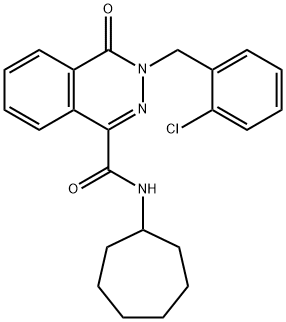 3-[(2-chlorophenyl)methyl]-N-cycloheptyl-4-oxophthalazine-1-carboxamide 结构式
