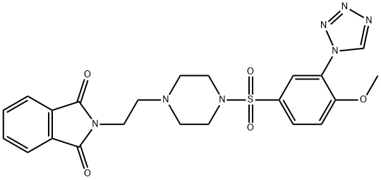 2-[2-[4-[4-methoxy-3-(tetrazol-1-yl)phenyl]sulfonylpiperazin-1-yl]ethyl]isoindole-1,3-dione 结构式