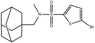 N-(1-adamantylmethyl)-5-bromo-N-methylthiophene-2-sulfonamide 结构式