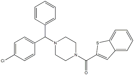 1-benzothiophen-2-yl-[4-[(4-chlorophenyl)-phenylmethyl]piperazin-1-yl]methanone 结构式