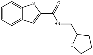 N-(oxolan-2-ylmethyl)-1-benzothiophene-2-carboxamide 结构式