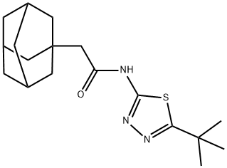 2-(1-adamantyl)-N-(5-tert-butyl-1,3,4-thiadiazol-2-yl)acetamide 结构式