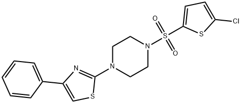 2-[4-(5-chlorothiophen-2-yl)sulfonylpiperazin-1-yl]-4-phenyl-1,3-thiazole 结构式