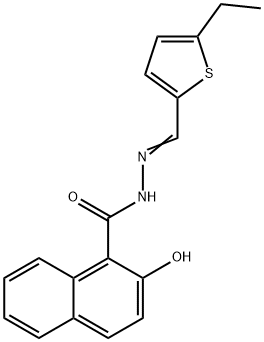 N-[(E)-(5-ethylthiophen-2-yl)methylideneamino]-2-hydroxynaphthalene-1-carboxamide 结构式