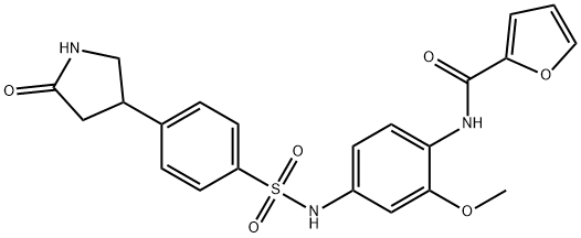 N-[2-methoxy-4-[[4-(5-oxopyrrolidin-3-yl)phenyl]sulfonylamino]phenyl]furan-2-carboxamide 结构式