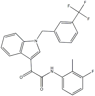 N-(3-fluoro-2-methylphenyl)-2-oxo-2-[1-[[3-(trifluoromethyl)phenyl]methyl]indol-3-yl]acetamide 结构式