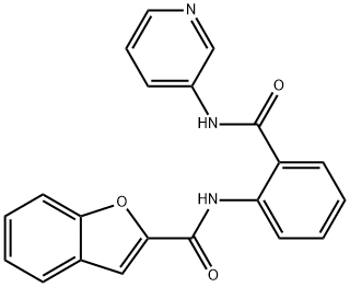 N-[2-(pyridin-3-ylcarbamoyl)phenyl]-1-benzofuran-2-carboxamide 结构式