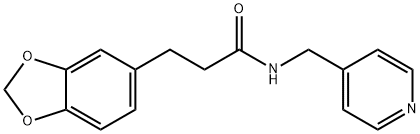 3-(1,3-benzodioxol-5-yl)-N-(pyridin-4-ylmethyl)propanamide 结构式