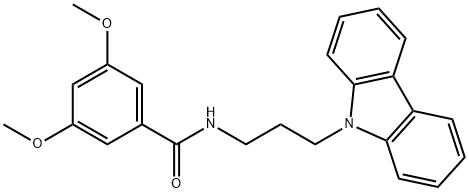 N-(3-carbazol-9-ylpropyl)-3,5-dimethoxybenzamide 结构式