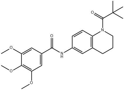 N-[1-(2,2-dimethylpropanoyl)-3,4-dihydro-2H-quinolin-6-yl]-3,4,5-trimethoxybenzamide 结构式