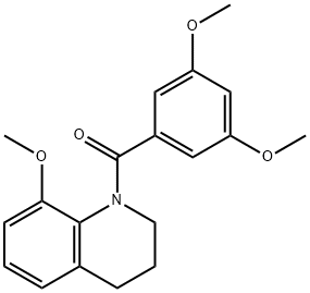 (3,5-dimethoxyphenyl)-(8-methoxy-3,4-dihydro-2H-quinolin-1-yl)methanone 结构式