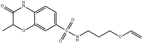 N-(3-ethenoxypropyl)-2-methyl-3-oxo-4H-1,4-benzoxazine-7-sulfonamide 结构式