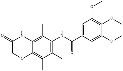 3,4,5-trimethoxy-N-(5,7,8-trimethyl-3-oxo-4H-1,4-benzoxazin-6-yl)benzamide 结构式