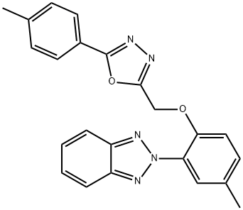 2-[[2-(benzotriazol-2-yl)-4-methylphenoxy]methyl]-5-(4-methylphenyl)-1,3,4-oxadiazole 结构式