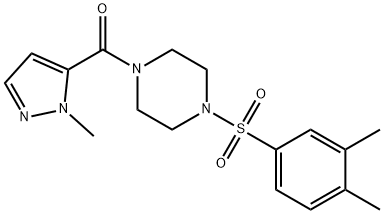 [4-(3,4-dimethylphenyl)sulfonylpiperazin-1-yl]-(2-methylpyrazol-3-yl)methanone 结构式