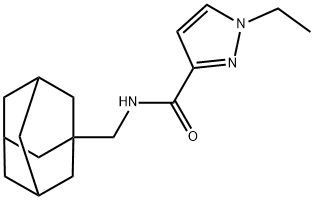 N-(1-adamantylmethyl)-1-ethylpyrazole-3-carboxamide 结构式