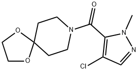 (4-chloro-2-methylpyrazol-3-yl)-(1,4-dioxa-8-azaspiro[4.5]decan-8-yl)methanone 结构式