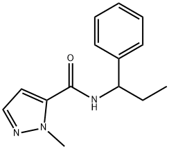 2-methyl-N-(1-phenylpropyl)pyrazole-3-carboxamide 结构式