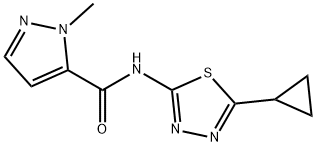 N-(5-cyclopropyl-1,3,4-thiadiazol-2-yl)-2-methylpyrazole-3-carboxamide 结构式